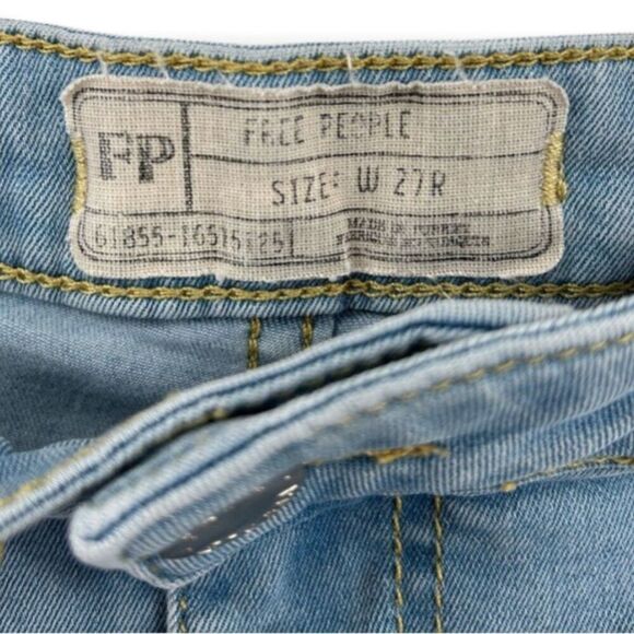 Free People "Just Float On" Flare Bell Bottom Jeans Bermondsey Blue Size 27 - Picture 7 of 15